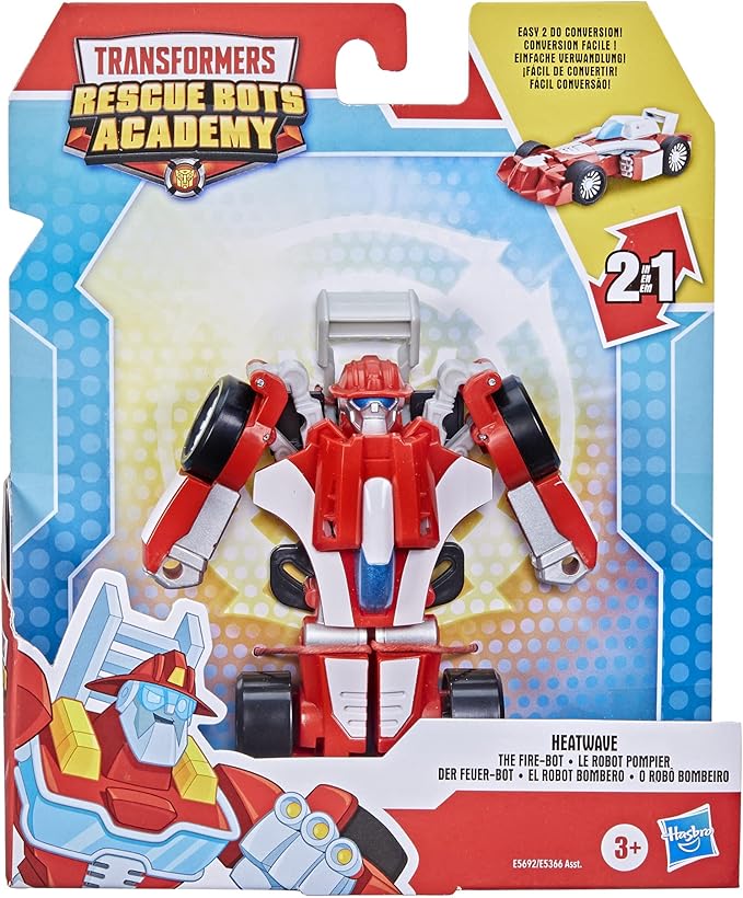 Transformers Playskool Heroes Rescue Bots Academy Heatwave The Fire-Bot Converting Toy, 4.5-Inch Action Figure, Toys for Kids Ages 3 and Up - Figurio