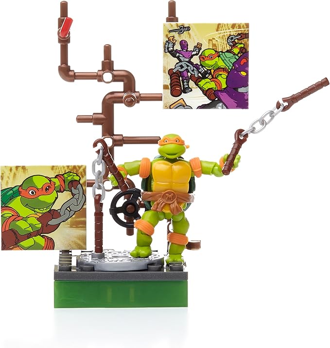 Mega Bloks Teenage Mutant Ninja Turtles Collectors 1987 Classic Michaelangelo Figure - Figurio