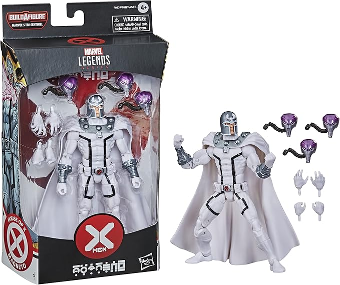 Marvel Hasbro Legends Series X-Men 6-inch Collectible Magneto Action Figure Toy, Premium Design and 2 Accessories, Ages 4 and Up, White - Figurio