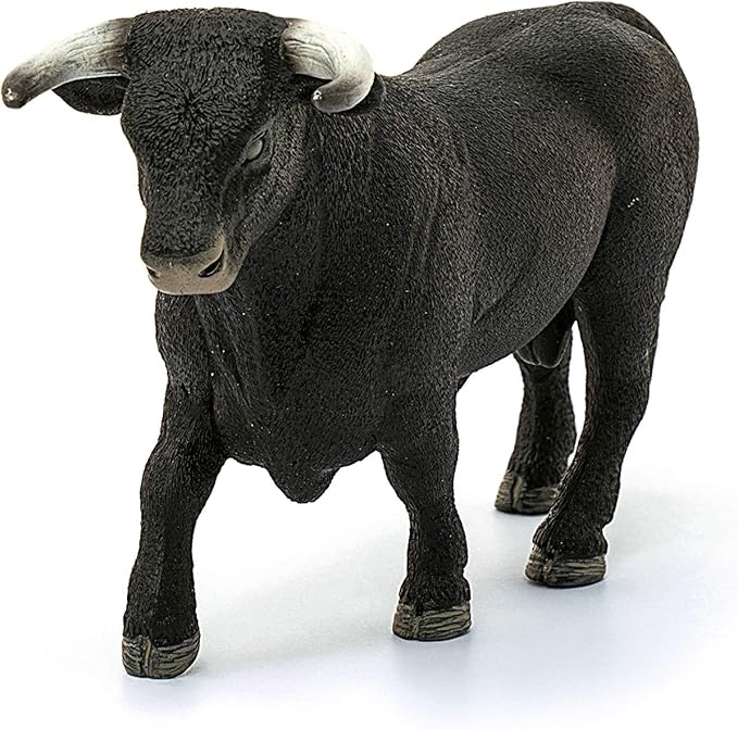 Schleich Farm World, Animal Toys for Boys and Girls 3 and Above, Black Bull Cow Toy Figurine, Ages 3+, Multicolor, 3.5 Inch - Figurio