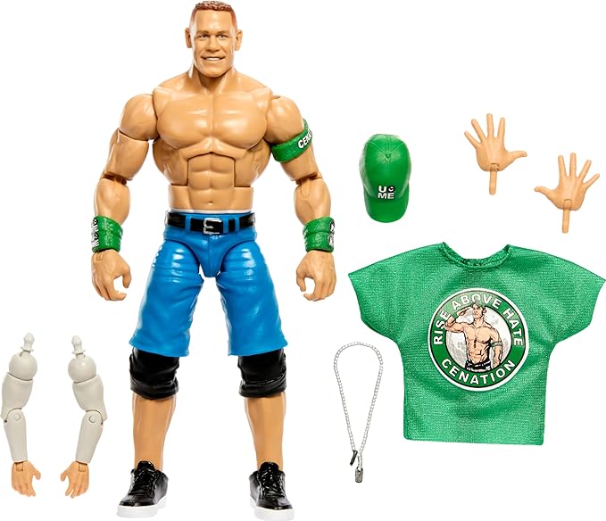 Mattel WWE Elite Collection Action Figure, WrestleMania John Cena with Accessory & Nicholas Build-A-Figure Parts - Figurio