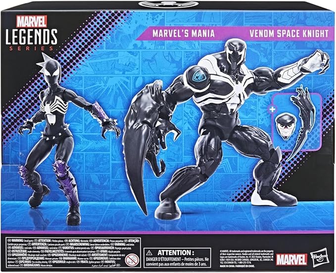 Hasbro - Venom: Space Knight Marvel Legends Pack 2 Figurines Marvel's Mania & Venom Space Knight 15 cm - Figurio