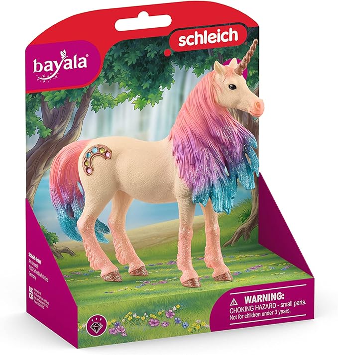 Schleich bayala Mythical Decorated Marshmallow Unicorn Mare Figurine - Featuring Glittery Details and Rhinestones, Imaginative Fun and Durable Toy for Girls and Boys, Gift for Kids Ages 5+ - Figurio