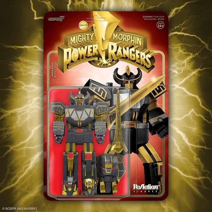 Super7 Mighty Morphin Power Rangers Megazord (Black and Gold) - 6" Power Rangers Action Figure Classic TV Show Collectibles and Retro Toys - Figurio