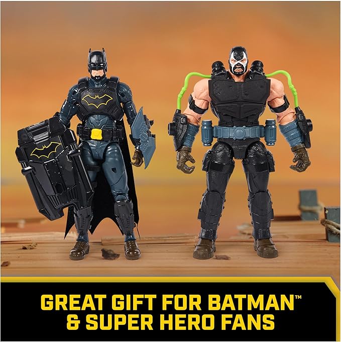 DC Comics, Batman Adventures Battle Pack, Bane and Batman Action Figures Set, 14 Armor Accessories, 12-inch Super Hero Kids Toy for Boys & Girls - Figurio