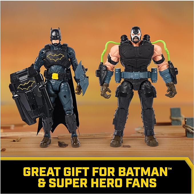 DC Comics, Batman Adventures Battle Pack, Bane and Batman Action Figures Set, 14 Armor Accessories, 12-inch Super Hero Kids Toy for Boys & Girls - Figurio