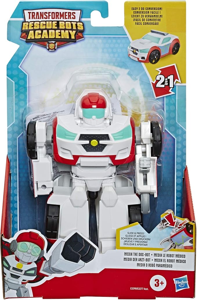 Transformers Playskool Heroes Rescue Bots Academy Medix The Doc-Bot Converting Toy Robot, 6-Inch Collectible Action Figure Toy for Kids Ages 3 and Up - Figurio