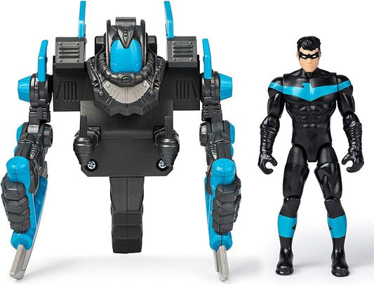 DC Comics Batman, 4-Inch Nightwing Mega Gear Deluxe Action Figure with Transforming Armor - Figurio