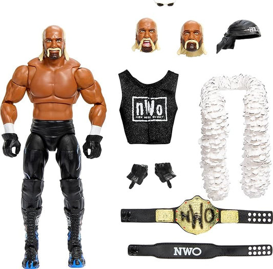 Mattel WWE Ultimate Edition Action Figure & Accessories, 6-inch “Hollywood” Hulk Hogan Collectible Set, Swappable Pieces, Entrance Gear & 30 Articulation Points - Figurio