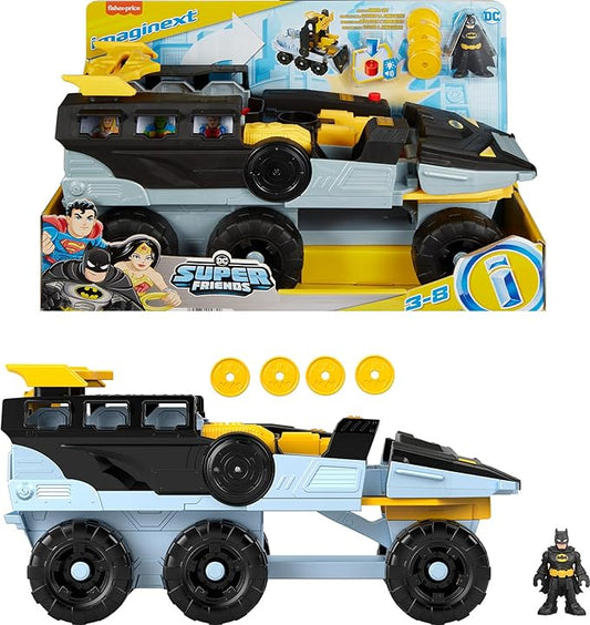 Fisher-Price Imaginext DC Super Friends Batman Toy Transforming Bat-Tank with Lights Sounds & Figure for Pretend Play Kids Ages 3+ Years - Figurio