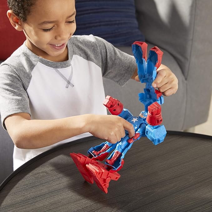 Avengers Marvel Mech Strike 8-inch Super Hero Action Figure Toy Ultimate Mech Suit Captain America, for Kids Ages 4 and Up - Figurio