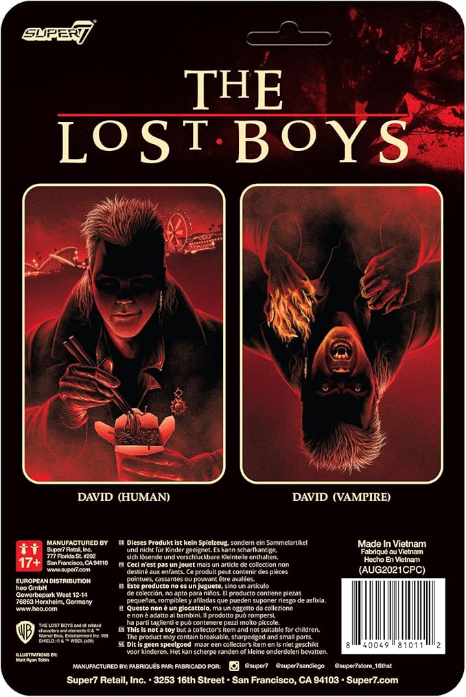 Super7 The Lost Boys David (Human) - 3.75" The Lost Boys Action Figure with Accessories Classic Movie Collectibles and Retro Toys - Figurio