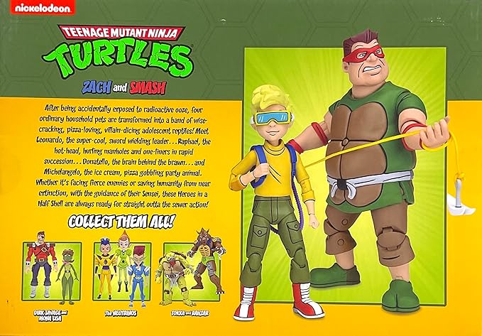 NECA Teenage Mutant Ninja Turtles 7" Scale Zach & Smash Collectible Action Figures Set - Figurio