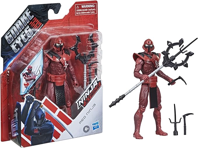 G.I. Joe Snake Eyes Origins Red Ninja Action Figure Collectible Toy with Action Feature and Accessories, Toys for Kids Ages 4 and Up - Figurio