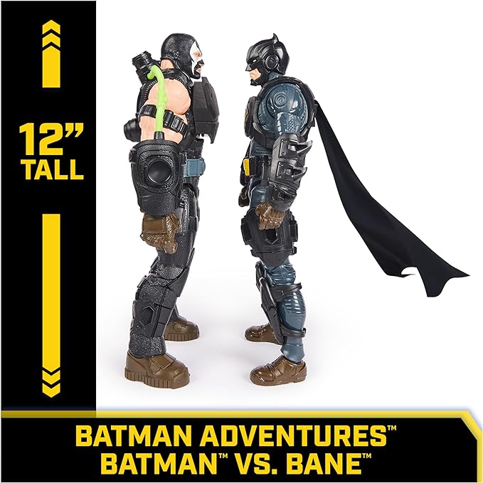 DC Comics, Batman Adventures Battle Pack, Bane and Batman Action Figures Set, 14 Armor Accessories, 12-inch Super Hero Kids Toy for Boys & Girls - Figurio