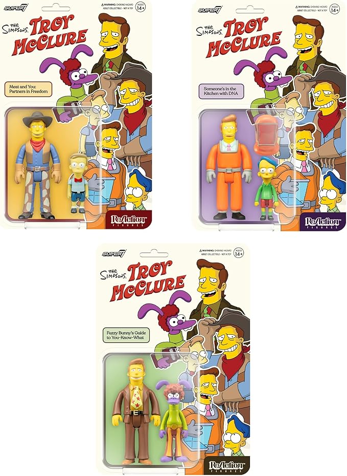 Super7 The Simpsons Troy McClure (Meat and You: Partners in Freedom) - 3.75" The Simpsons Action Figure Classic TV Show Collectibles and Retro Toys - Figurio