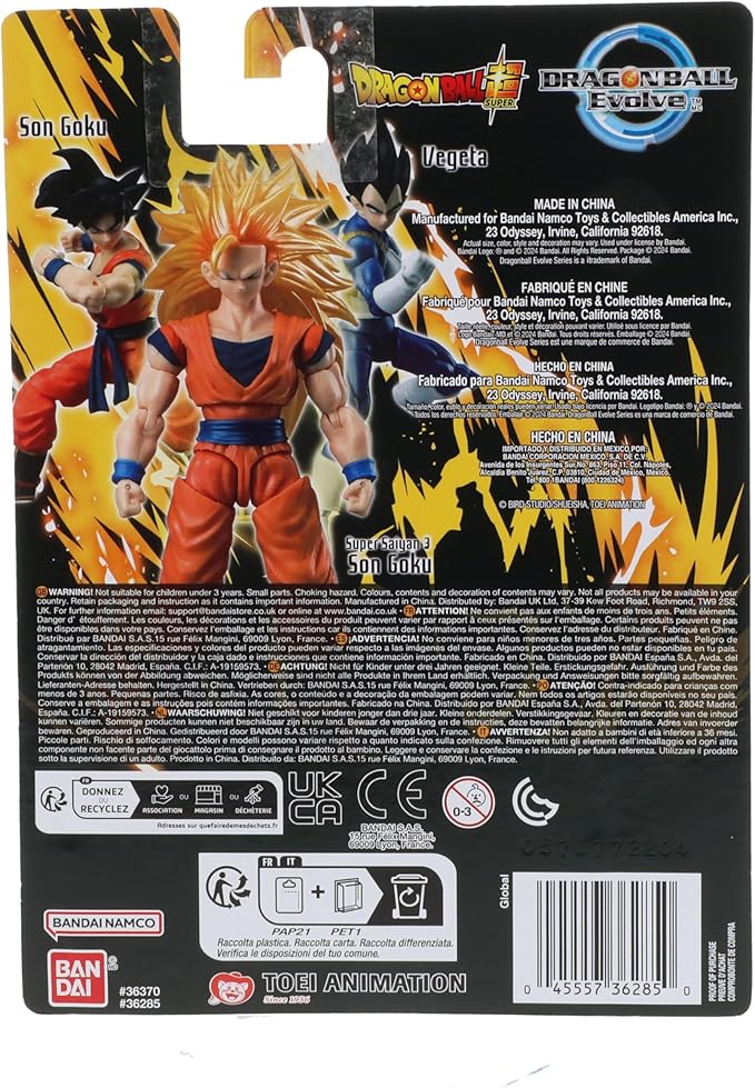 Bandai - Dragon Ball Super - Evolve - 5" Super Saiyan 3 Son Goku Action Figure - Figurio