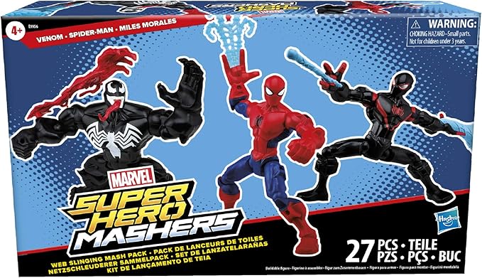 Marvel Super Hero Mashers Web-Slinging Collection Pack with Spiderman, Venom and Miles Morales (Amazon Exclusive) - Figurio