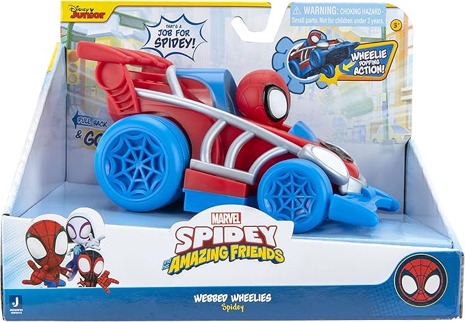 Marvel Spidey and His Amazing Friends Webbed Wheelie Vehicle - Features Built-in Spidey Super Hero - Figurio