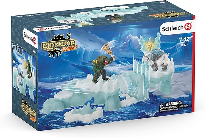 Schleich Eldrador Creatures, Mythical Creatures Toys for Kids, Attack on Ice Fortress Set with Ice Monster and Jungle Monster Action Figures, Ages 7+ - Figurio