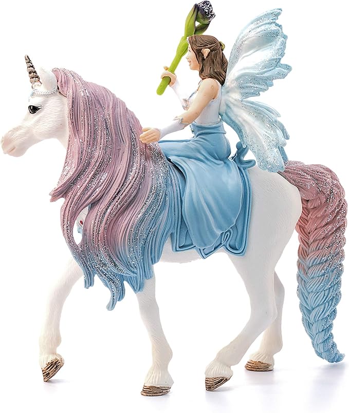 Schleich Bayala Fairy Eyela with Princess Unicorn Playset - Sparkling Flying Princess Doll with Unicorn and Magic Wand, Birthday Gift for Girls and Boys Ages 5-12 - Figurio