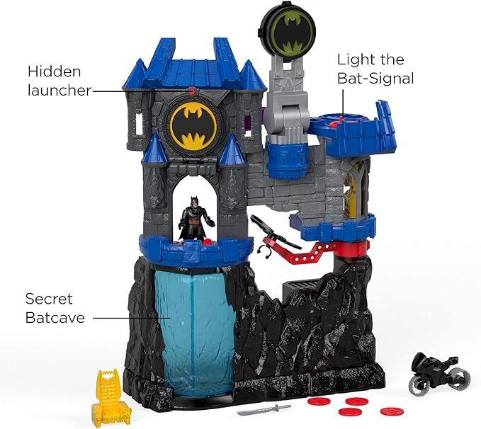 Fisher-Price Imaginext DC Super Friends Batman Toy, Wayne Manor Batcave Playset with Figure & Batcyle for Pretend Play Kids Ages 3+ Years (Amazon Exclusive) - Figurio