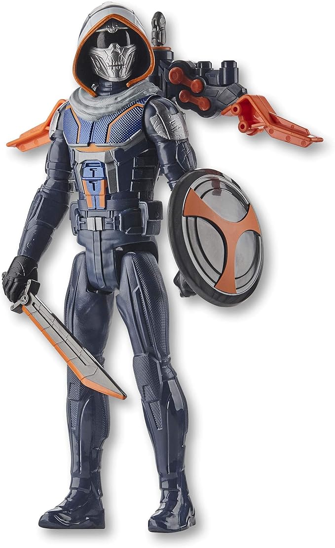 Marvel Black Widow Titan Hero Series Blast Gear Taskmaster Action Figure, 12-Inch Toy, with Launcher and Projectiles, Ages 4 and Up - Figurio