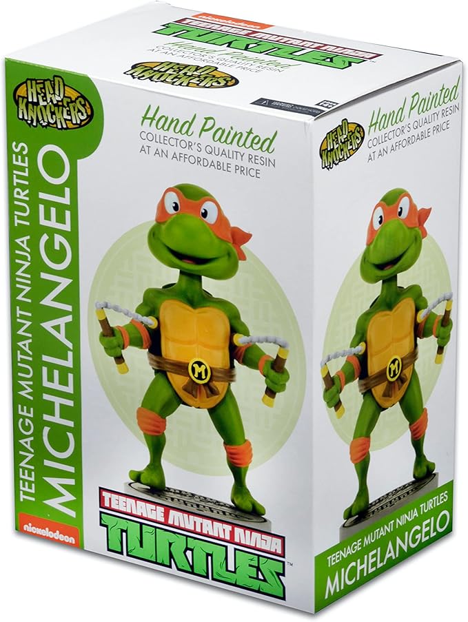 NECA Teenage Mutant Ninja Turtles (Classic) Head Knocker Michelangelo Toy Figure - Figurio