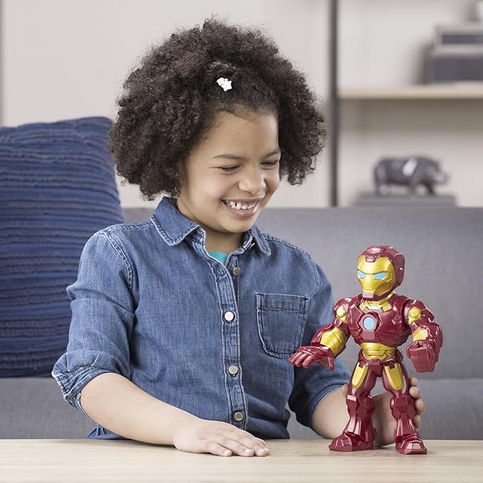 Playskool Heroes Marvel Super Hero Adventures Mega Mighties Iron Man Collectible 10-Inch Action Figure, Toys for Kids Ages 3 and Up, Brown - Figurio