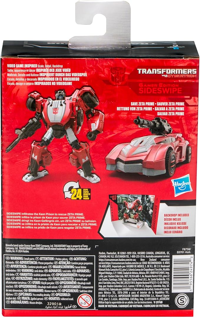 Transformers Toys Studio Series Deluxe War for Cybertron 07 Gamer Edition Sideswipe, 4.5-inch Converting Action Figure, 8+ - Figurio