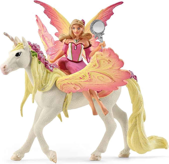 Schleich bayala 5-Piece Starter Set - Fairy Feya, Mermaid Eyela, with Unicorn, Pegasus, and Seahorse Playset - Magical and Colorful Toy Set, Enchanting Gift for Boys and Girls, Kids Age 5+ - Figurio