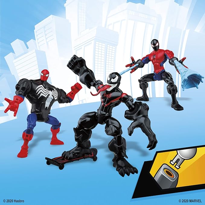 Marvel Super Hero Mashers Web-Slinging Collection Pack with Spiderman, Venom and Miles Morales (Amazon Exclusive) - Figurio