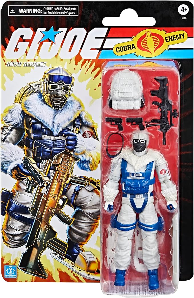 G.I. Joe Classified Series Retro Cardback Snow Serpent, Collectible 6-Inch Action Figure with 8 Accessories - Figurio