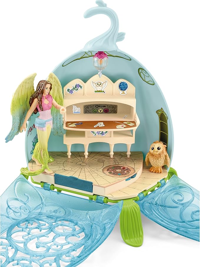 Schleich bayala 18pc. Mystic Library Playset with Owlet and Bird Figurines - Featuring Figure with Flexible Arm, Imaginative Fun and Durable Toy for Girls and Boys, Gift for Kids Ages 5+ - Figurio