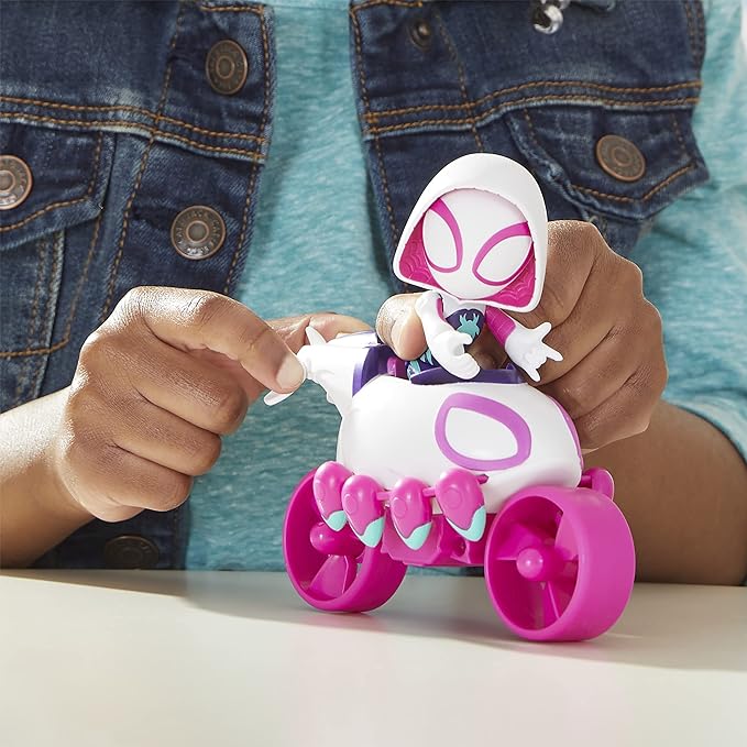 Spidey and His Amazing Friends Marvel Ghost-Spider Action Figure and Copter-Cycle Vehicle, for Kids Ages 3 and Up - Figurio