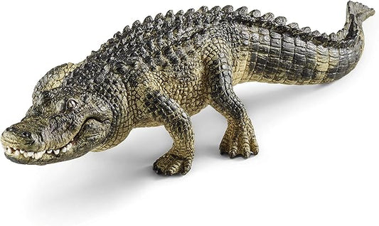 Schleich Wild Life Realistic Alligator Figurine with Movable Jaw - Detailed Alligator Toy Figure, Durable for Education and Fun Play, Perfect for Boys and Girls, Gift for Kids Ages 3+ - Figurio