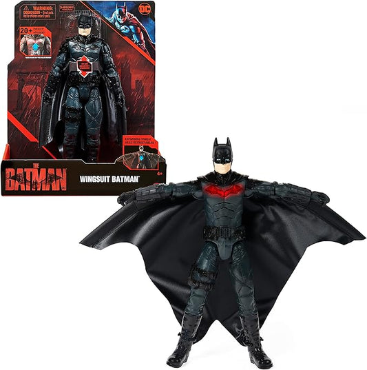 DC Comics Spin Master 6060523 30 cm Deluxe Action Figure with Spread Wingsuit, Light and Sound Effects to The Batman Movie, Mehrfarbig - Figurio