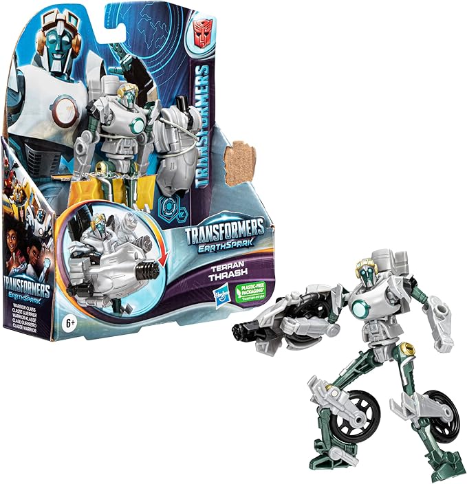 Transformers EarthSpark Warrior Class Terran Thrash Action Figure, 5-Inch, Converting Robot Toys, Ages 6 and Up - Figurio