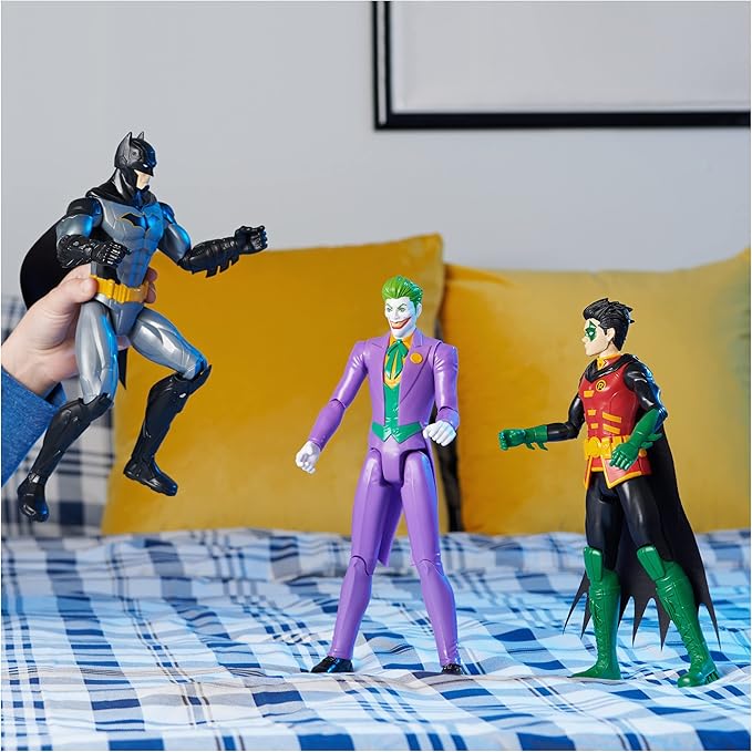 DC Comics, Batman and Robin vs. The Joker, 12-inch Action Figures, Kids Toys for Boys and Girls Ages 3 and Up - Figurio