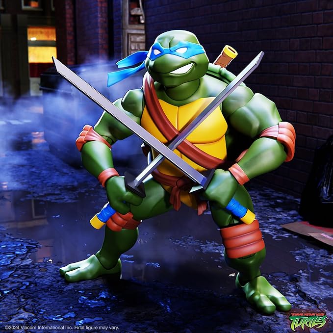 Super7 ULTIMATES! Teenage Mutant Ninja Turtles Leonardo - 7" TMNT Action Figure with Accessories Classic Cartoon Collectibles and Retro Toys - Figurio