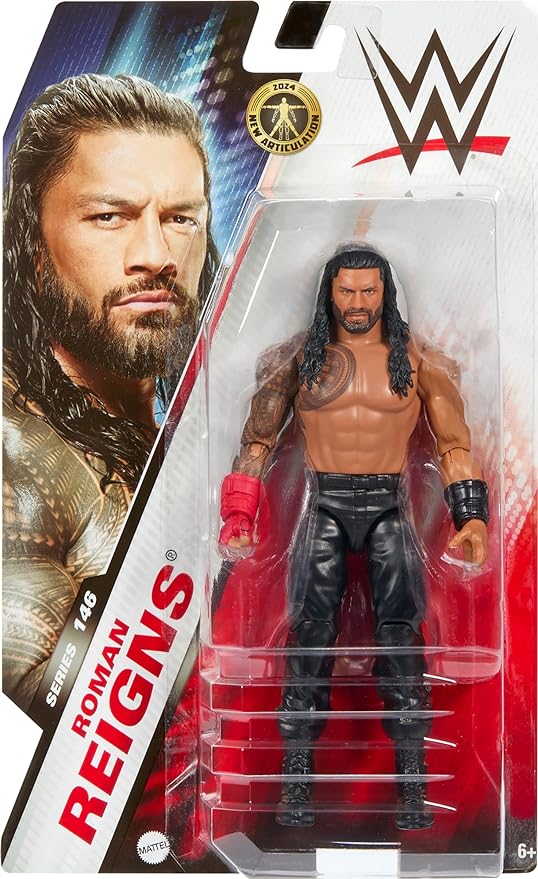 Mattel WWE Action Figure, 6-inch Collectible Roman Reigns with 10 Articulation Points & Life-Like Look - Figurio