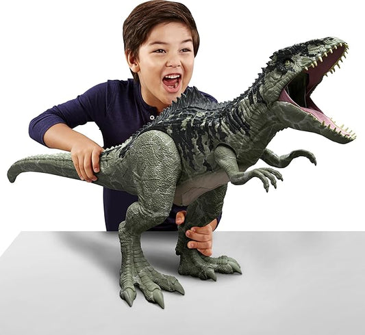 Mattel Jurassic World Super Colossal Giganotosaurus Dinosaur Action Figure Toy, 3-ft+ Long with Eating Feature - Figurio