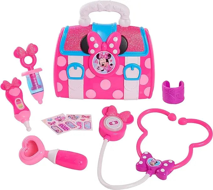 Disney Junior’s Minnie Mouse Bow-Care Doctor Bag Set, Dress Up and Pretend Play, Kids Toys for Ages 3 Up by Just Play - Figurio