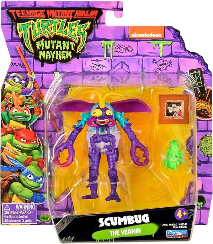 Teenage Mutant Ninja Turtles 83292 Mutant Mayhem 4-Inch Scumbug Basic Action Figure. Ideal Present for Boys 4 to 7 Years and TMNT Fans - Figurio