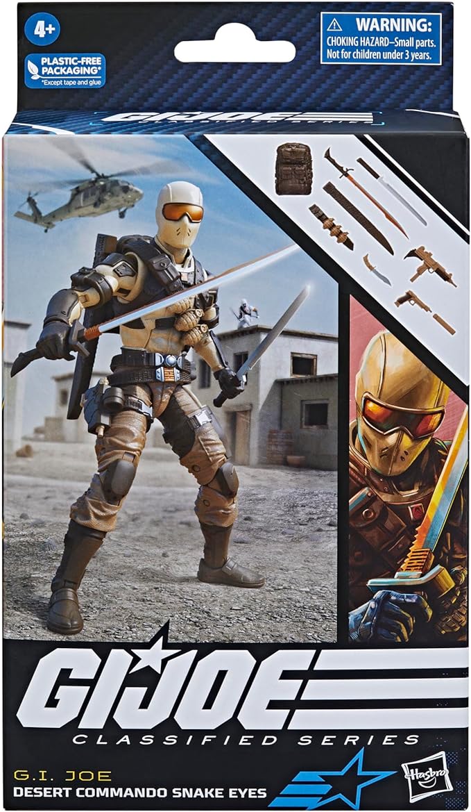 G.I. Joe Classified Series Desert Commando Snake Eyes, Collectible G.I. Joe Action Figures, 92, 6-Inch Action Figures for Boys & Girls, with 9 Accessories - Figurio