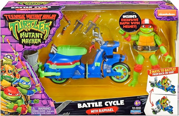 Teenage Mutant Ninja Turtles: Mutant Mayhem Battle Cycle with Exclusive Raphael Figure by Playmates Toys - Figurio