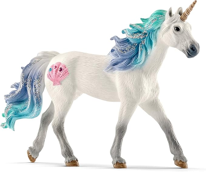 Schleich bayala, Unicorn Toys for Girls and Boys, Sea Unicorn Stallion Toy Figurine with Gems, Ages 5+ - Figurio