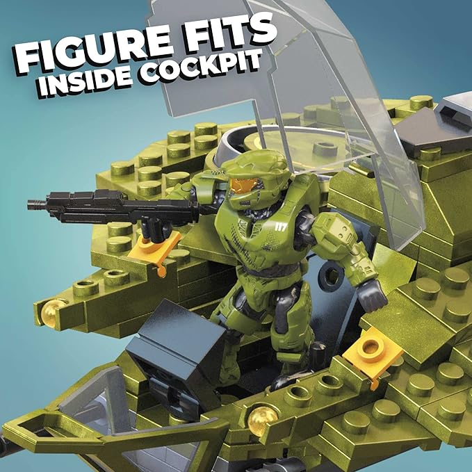 MEGA Halo Infinite Toy Building Set, UNSC Wasp Onslaught Aircraft with 406 Pieces, 4 Poseable Action Figures and Accessories, for Collectors - Figurio