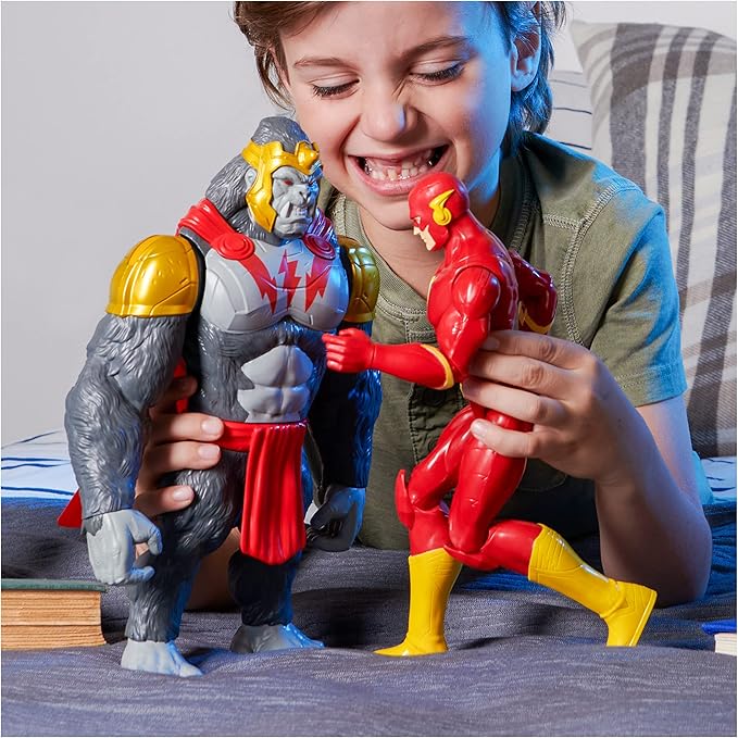 DC Comics, Batman vs. Gorilla Grodd 4-Pack, 30-cm Action Figures (Batman, The Flash, Gorilla Grodd, King Shark), Kids’ Toys for Boys and Girls Aged 3 and Up - Figurio