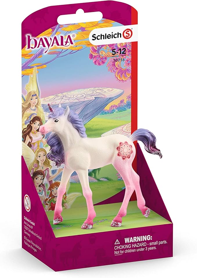 Schleich bayala Unicorn Toys for Girls and Boys, Mandala Unicorn Foal Toy Figurine, Pink and Purple, Ages 5+ - Figurio